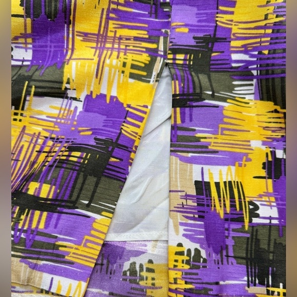 Alex Marie Bora Bora Lark Sheath Dress Sleeveless Bow Accent Abstract Print  14 - Picture 11 of 13